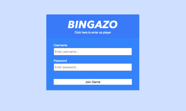 BINGAZO Bingo Admin Login