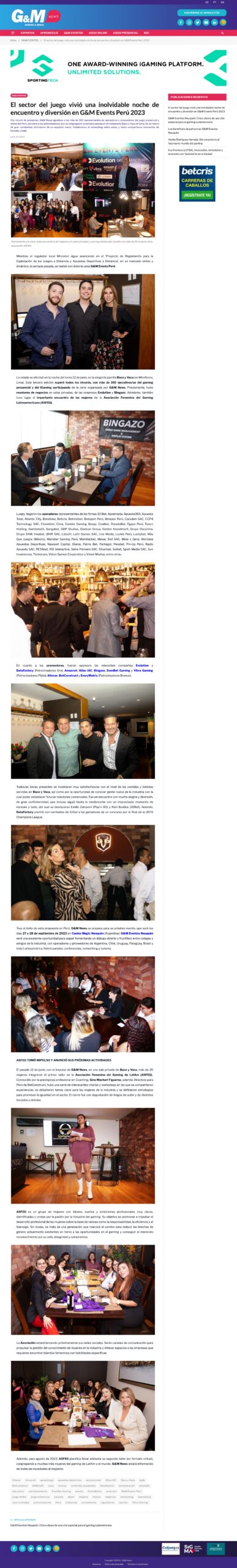 BINGAZO Success at G&M Dinner Lima Peru