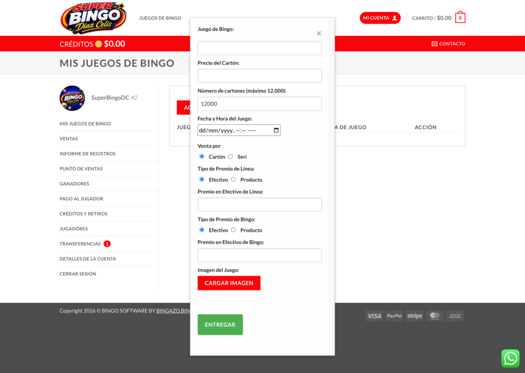 Nuevo Juego de Bingo