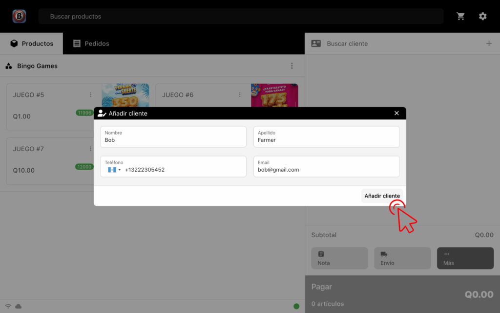 Add Client button
