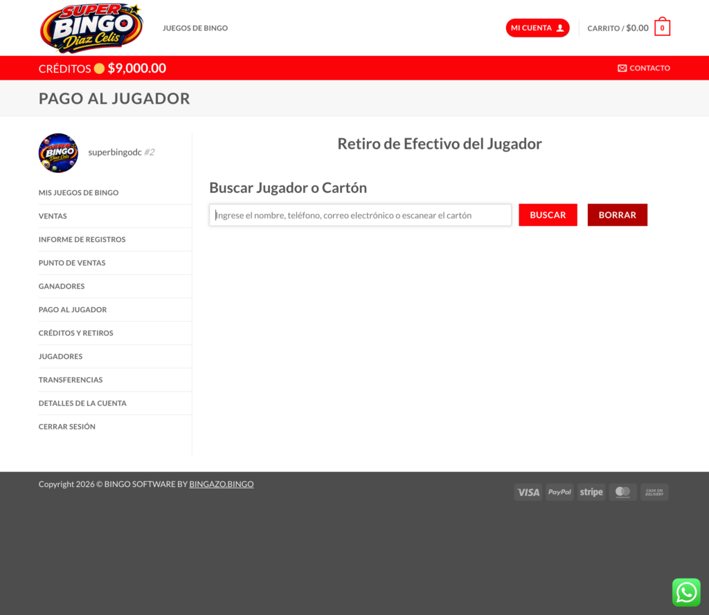 Busca Jugador o Carton