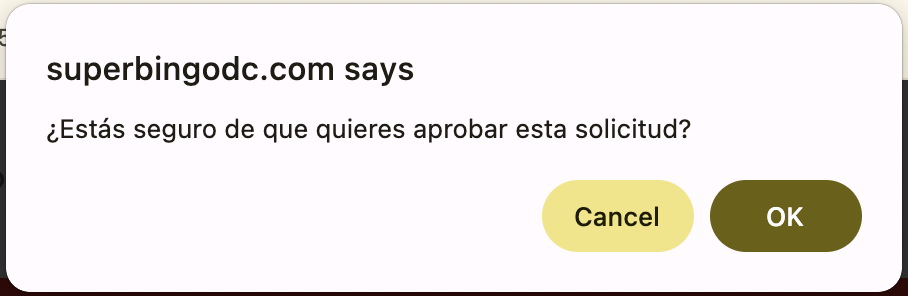 Confirmar la Aprobacion