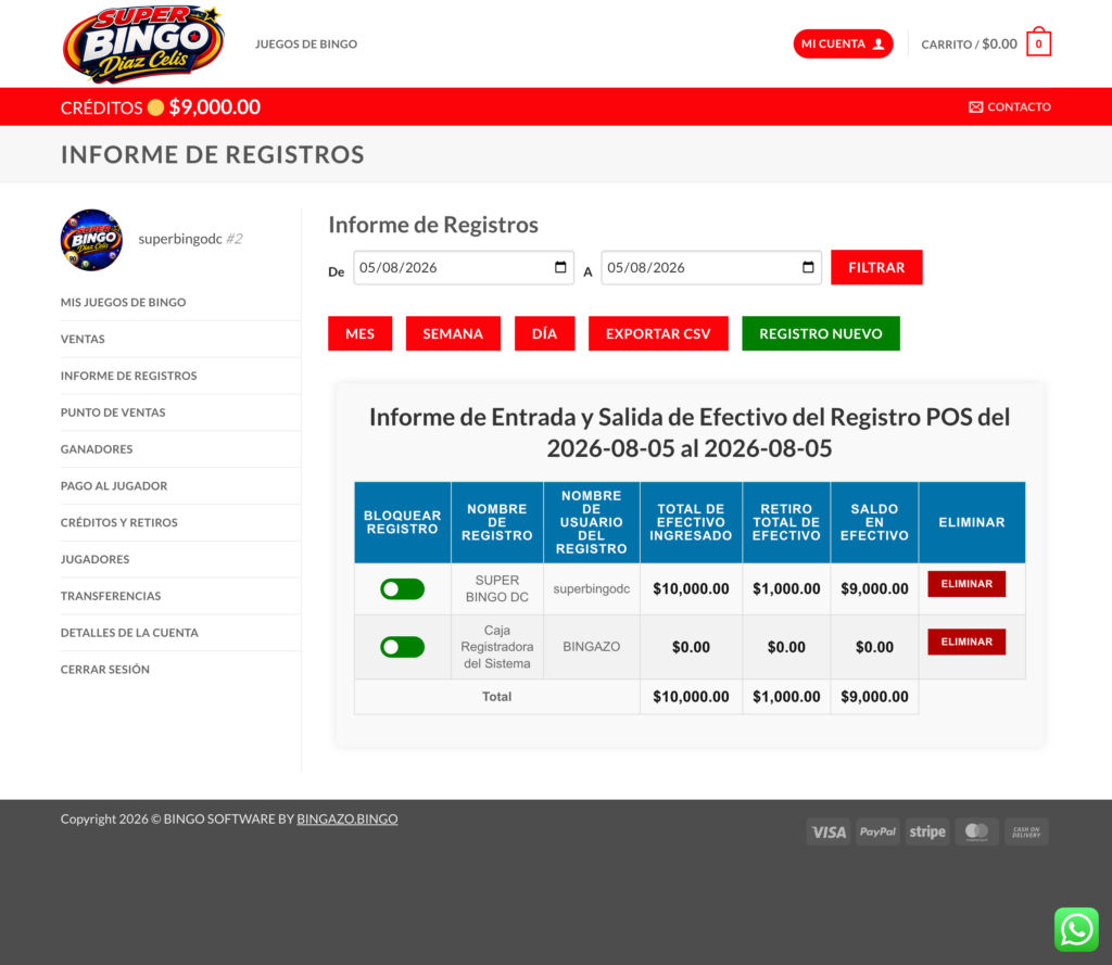 Lista de Registros POS