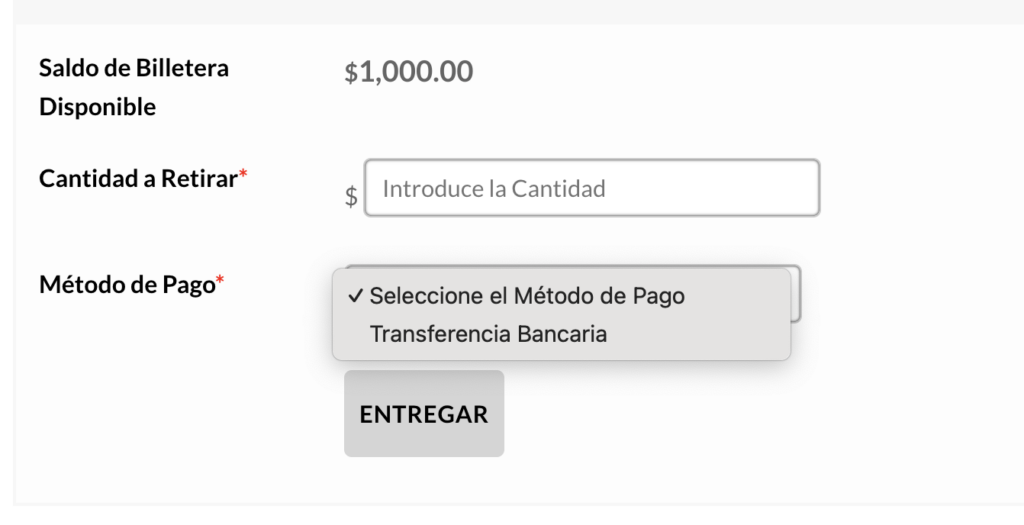 Selección del método de pago