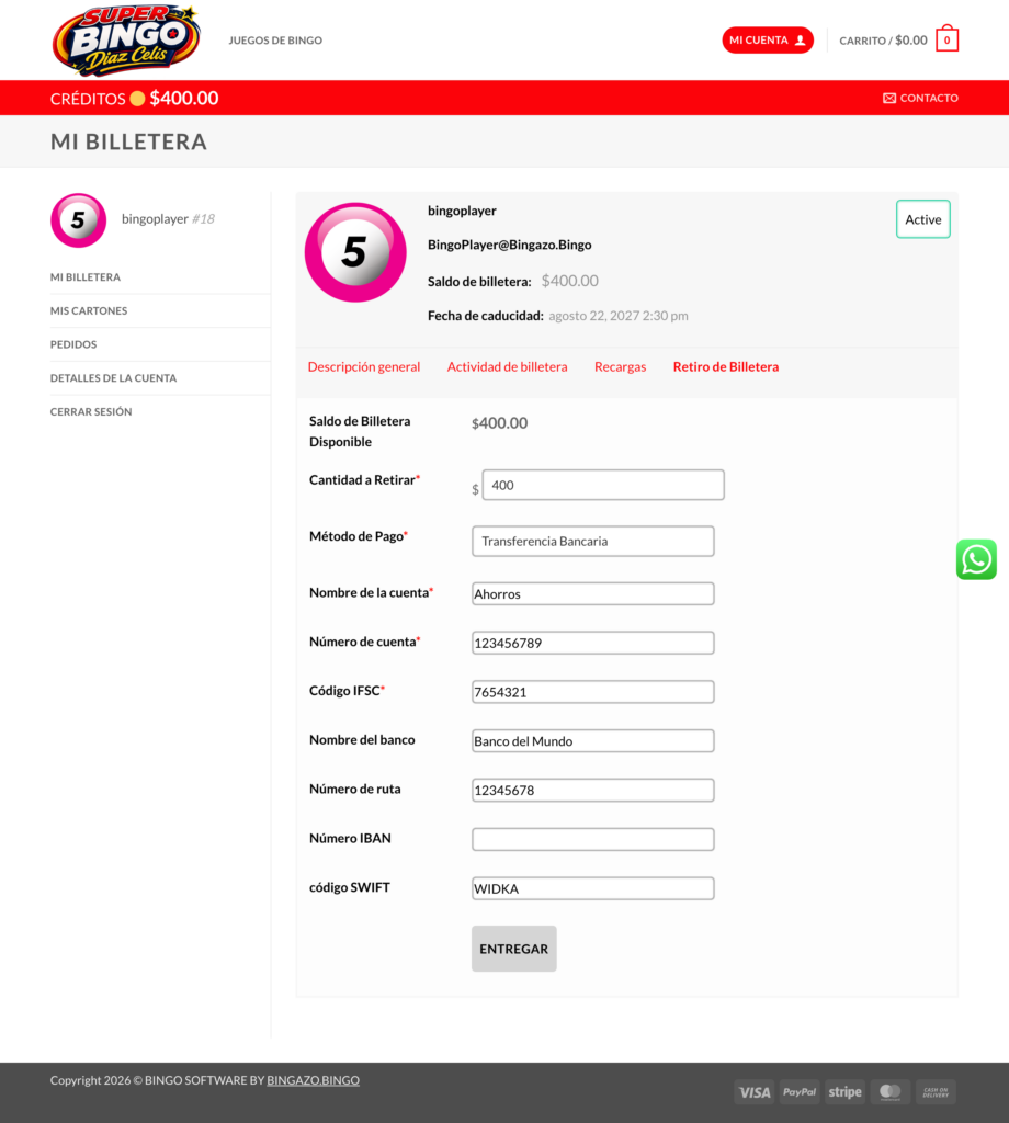 Solicitar Transferencias Bancarias
